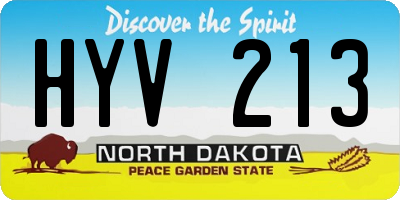 ND license plate HYV213