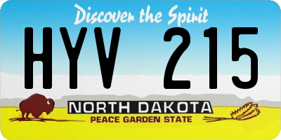 ND license plate HYV215