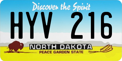 ND license plate HYV216