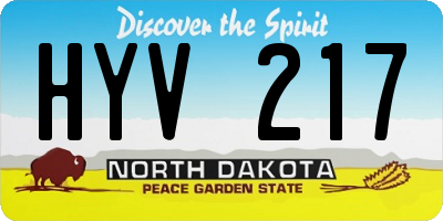 ND license plate HYV217