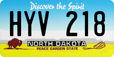 ND license plate HYV218