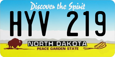 ND license plate HYV219