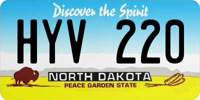 ND license plate HYV220