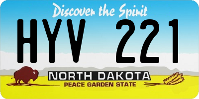 ND license plate HYV221