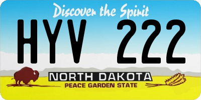 ND license plate HYV222