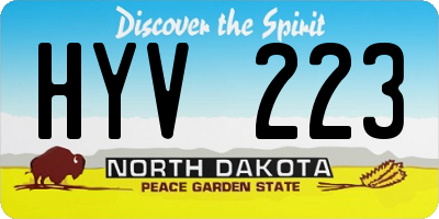 ND license plate HYV223