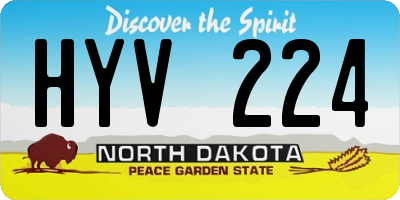 ND license plate HYV224