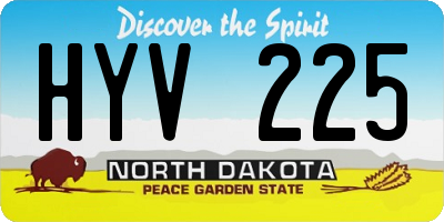 ND license plate HYV225