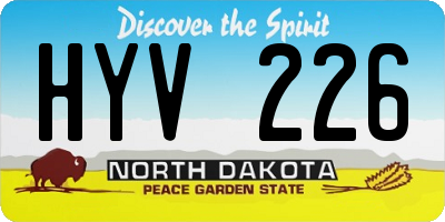 ND license plate HYV226