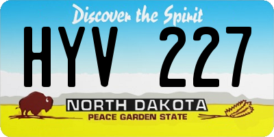 ND license plate HYV227