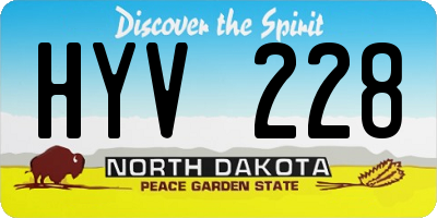 ND license plate HYV228