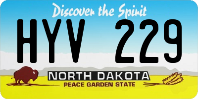 ND license plate HYV229