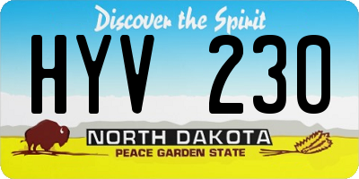ND license plate HYV230