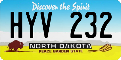 ND license plate HYV232