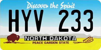 ND license plate HYV233