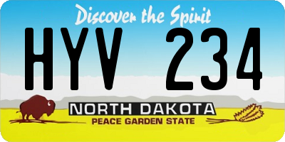 ND license plate HYV234