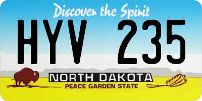 ND license plate HYV235