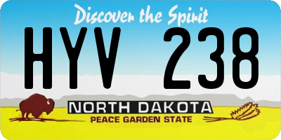 ND license plate HYV238