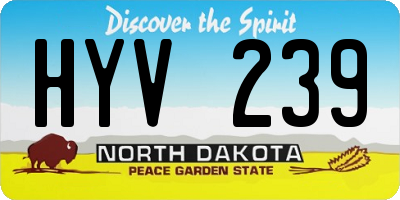 ND license plate HYV239