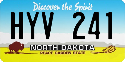 ND license plate HYV241