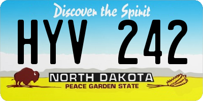 ND license plate HYV242
