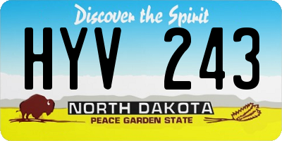 ND license plate HYV243