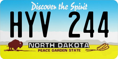 ND license plate HYV244