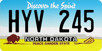 ND license plate HYV245
