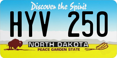 ND license plate HYV250