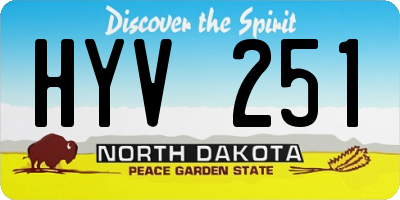 ND license plate HYV251