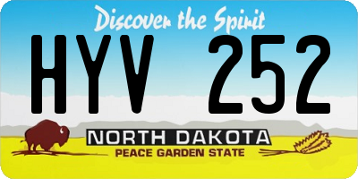 ND license plate HYV252