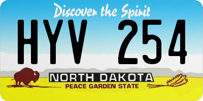 ND license plate HYV254