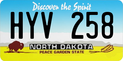 ND license plate HYV258