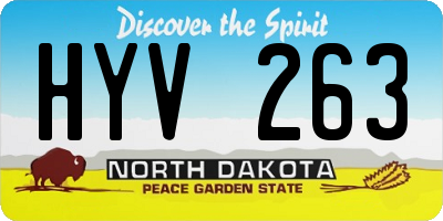 ND license plate HYV263