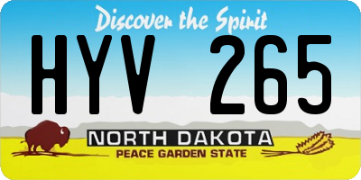 ND license plate HYV265