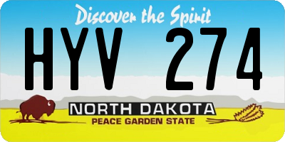 ND license plate HYV274