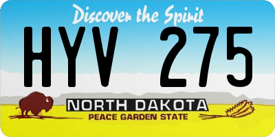 ND license plate HYV275