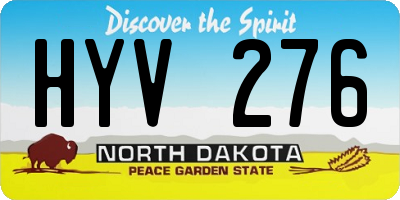 ND license plate HYV276