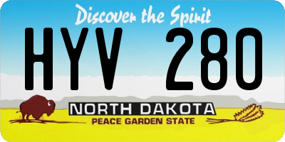 ND license plate HYV280