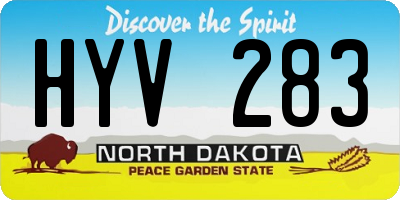 ND license plate HYV283