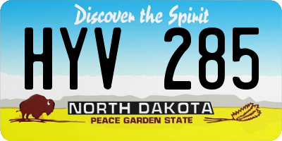 ND license plate HYV285