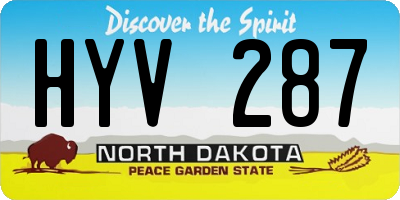 ND license plate HYV287