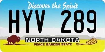 ND license plate HYV289