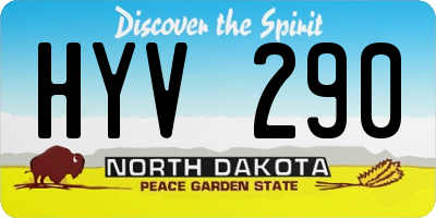 ND license plate HYV290