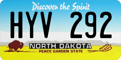 ND license plate HYV292