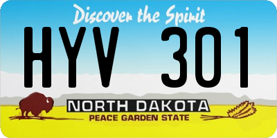 ND license plate HYV301