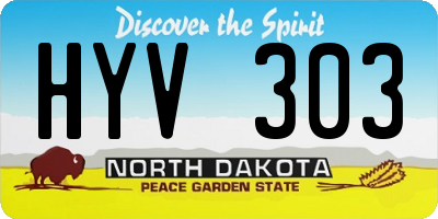 ND license plate HYV303