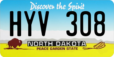 ND license plate HYV308