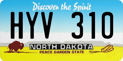 ND license plate HYV310