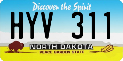 ND license plate HYV311
